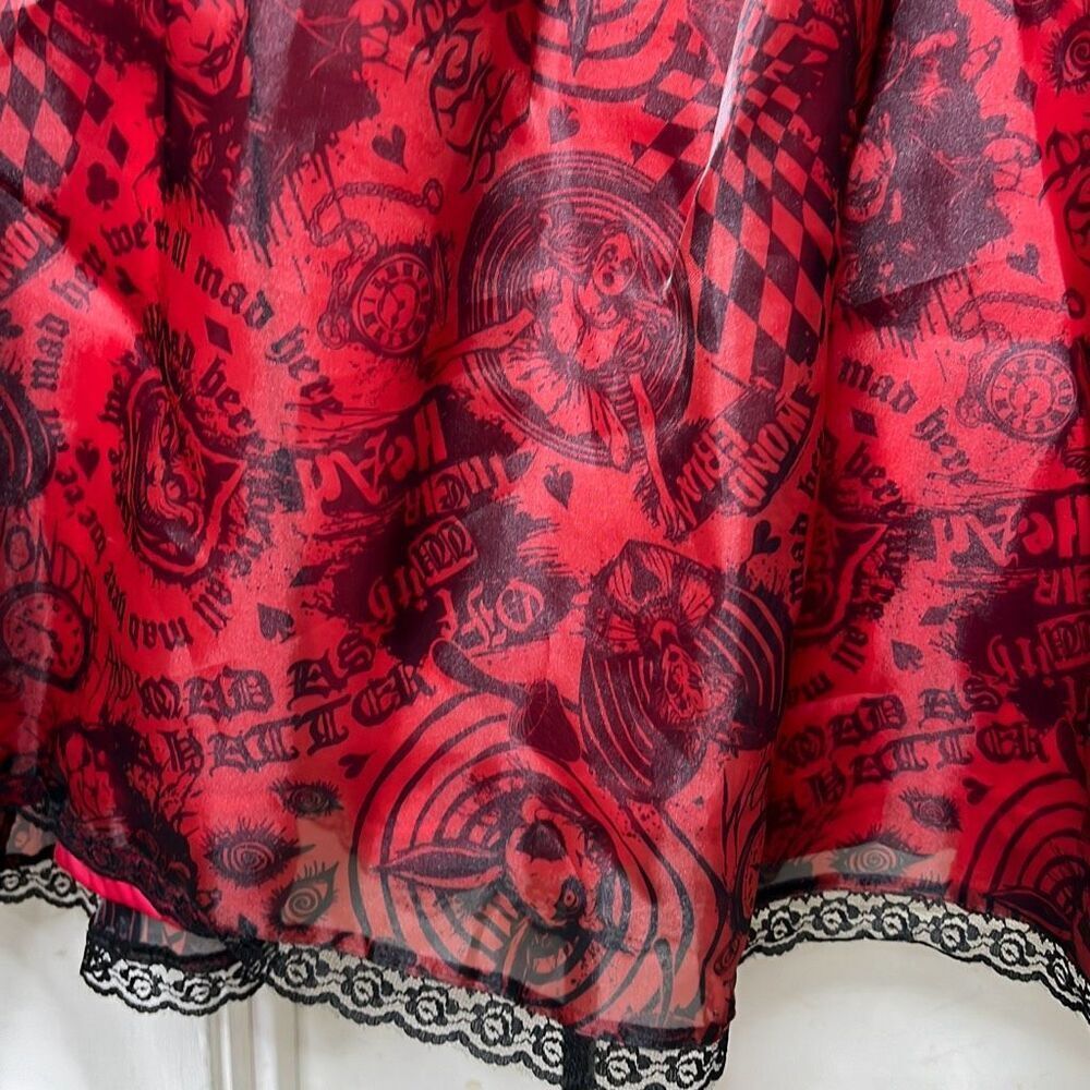 Hot Topic Social Collision Through The Looking Glass Organza  Dress Size Medium - Picture 6 of 7